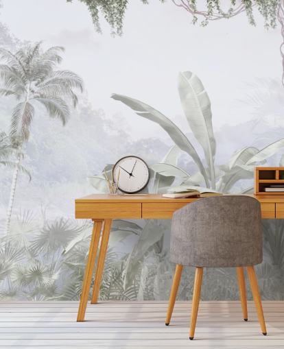 vintage jungle behang muurschildering