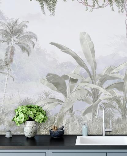 mural de pared vintage de la jungla