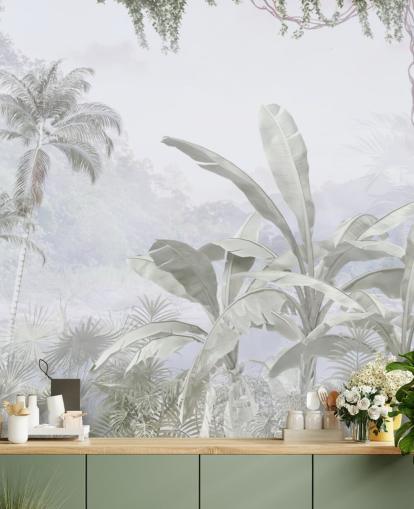 mural de parede de papel de parede vintage jungle