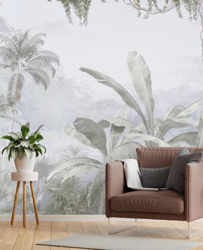 mural de parede de papel de parede vintage jungle