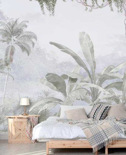 mural de parede de papel de parede vintage jungle