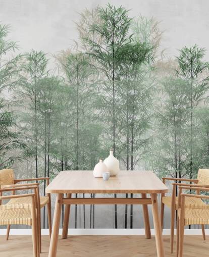 Fotobehang bomen in een lijn bos