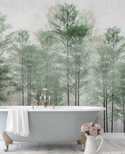 trees in a line forest wallpaper wall mural