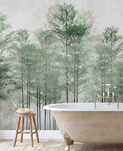 trees in a line forest wallpaper wall mural
