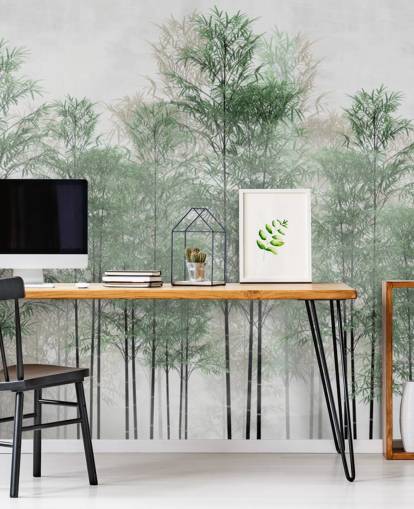 trees in a line forest wallpaper wall mural