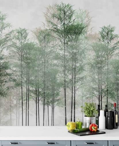 trees in a line forest wallpaper wall mural