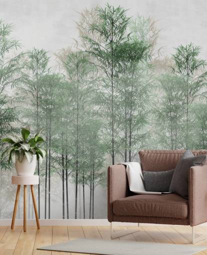 trees in a line forest wallpaper wall mural