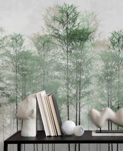 trees in a line forest wallpaper wall mural