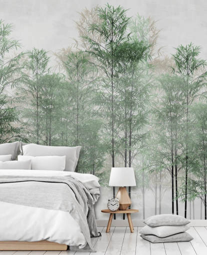 trees in a line forest wallpaper wall mural