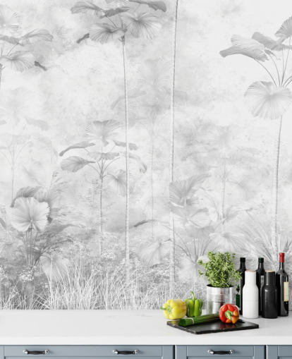 monochrome jungle scenery wall mural monochrome jungle scenery wall mural