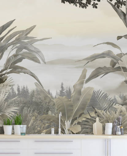 jungle paradise tapet vægmaleri