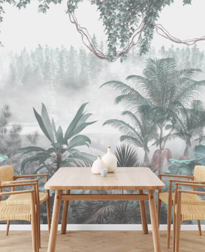 papel de parede de selva vintage panorâmico personalizado para salões ou quartos papel de parede de selva vintage panorâmico personalizado para salões ou quartos
