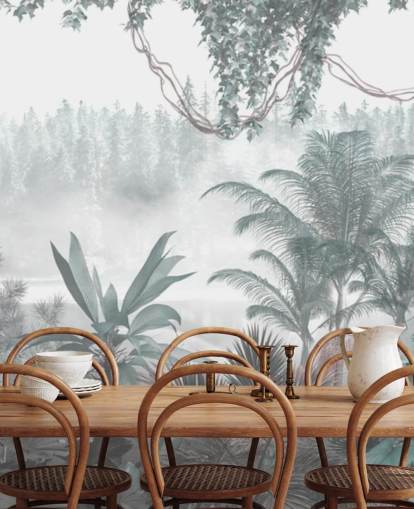 papel pintado panorámico vintage personalizado de la jungla para salones o dormitorios