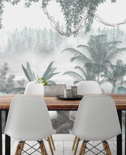 papel de parede de selva vintage panorâmico personalizado para salões ou quartos papel de parede de selva vintage panorâmico personalizado para salões ou quartos