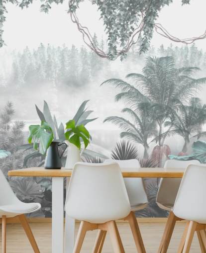 op maat gemaakt panoramisch vintage junglebehang voor lounges of slaapkamers op maat gemaakt panoramisch vintage junglebehang voor lounges of slaapkamers