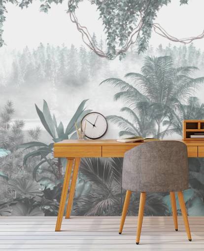 papel pintado panorámico vintage personalizado de la jungla para salones o dormitorios papel pintado panorámico vintage personalizado de la jungla para salones o dormitorios