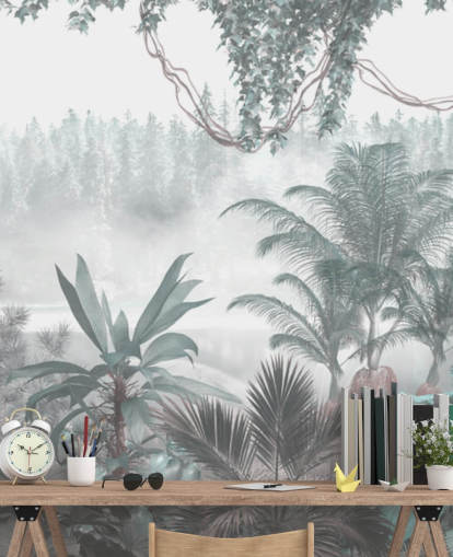 papier peint panoramique vintage personnalisé de la jungle pour les salons ou les chambres