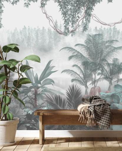 brugerdefineret panoramisk vintage jungle tapet til lounger eller soveværelser brugerdefineret panoramisk vintage jungle tapet til lounger eller soveværelser