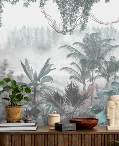 op maat gemaakt panoramisch vintage junglebehang voor lounges of slaapkamers op maat gemaakt panoramisch vintage junglebehang voor lounges of slaapkamers