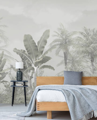 mural de pared panorámico vintage de la jungla