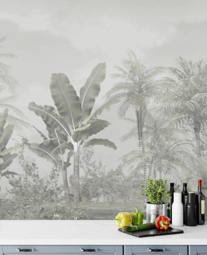 panoramisk vintage jungle tapet vægmaleri