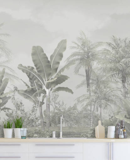 panoramic vintage jungle wallpaper wall mural