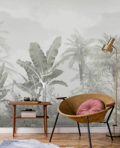 panoramische vintage jungle behang muurschildering