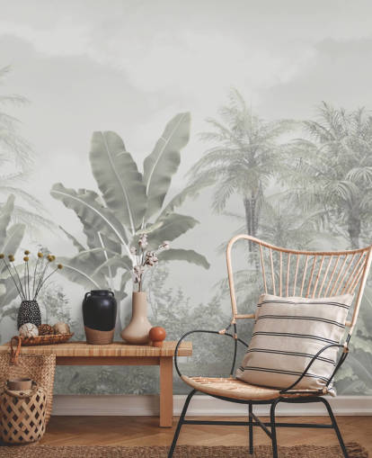 mural de parede panorâmico de papel de parede vintage da selva