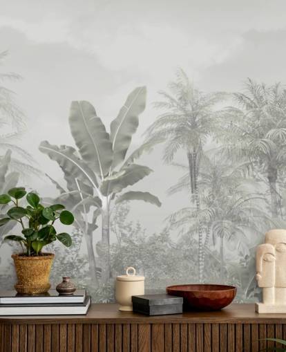 panoramic vintage jungle wallpaper wall mural