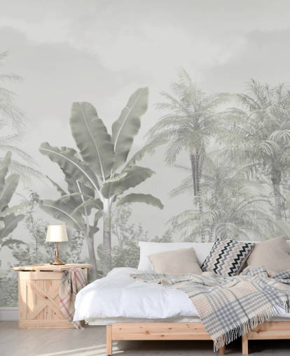 panoramische vintage jungle behang muurschildering