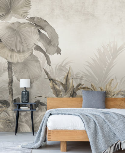 Vintage jungle forest wall mural for lounges