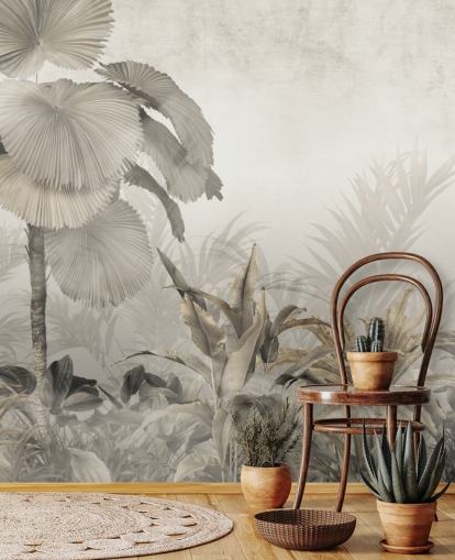 Vintage jungle forest wall mural for lounges Vintage jungle forest wall mural for lounges