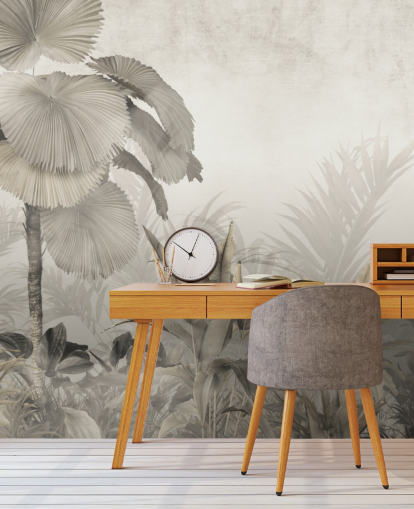 Vintage jungle forest wall mural for lounges