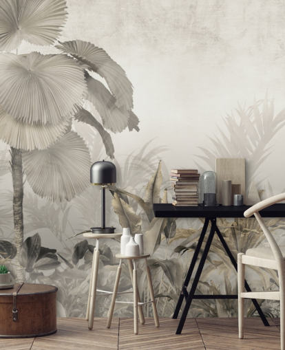 Vintage-Dschungelwald-Wandbild für Lounges