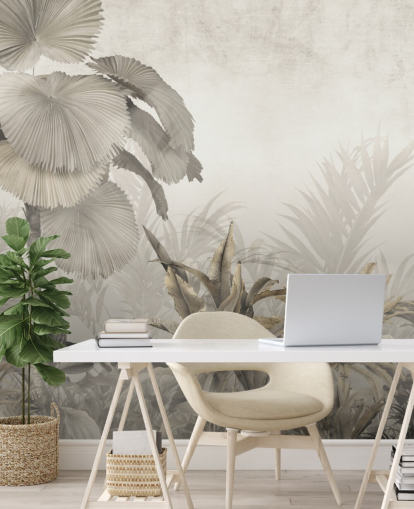 Vintage jungle forest wall mural for lounges