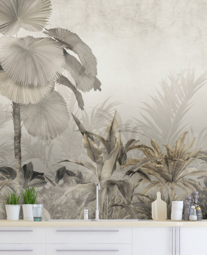 Vintage-Dschungelwald-Wandbild für Lounges