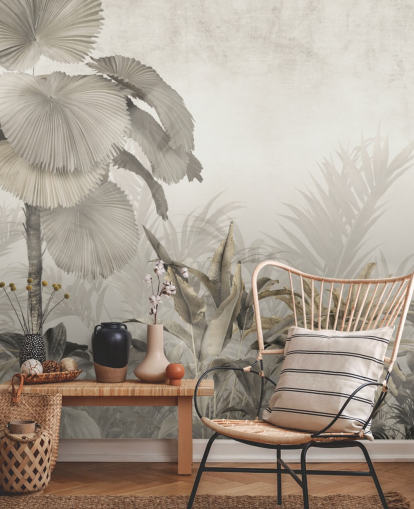 Vintage jungle forest wall mural for lounges Vintage jungle forest wall mural for lounges