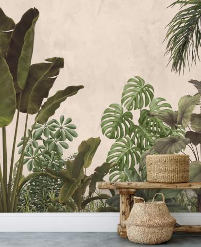 green and beige jungle wallpaper mural green and beige jungle wallpaper mural