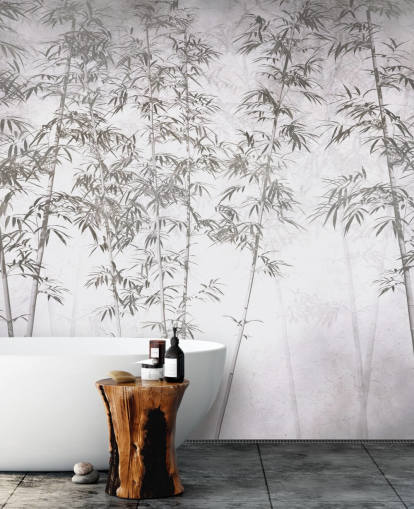 papier peint mural vintage en bambou