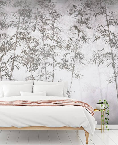 mural de papel de parede de bambu vintage