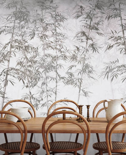 papier peint mural vintage en bambou