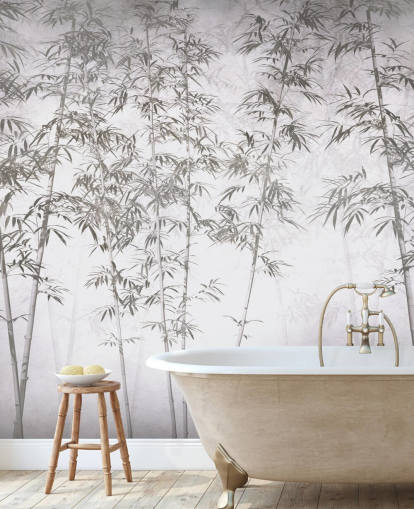 mural de papel pintado de bambú vintage