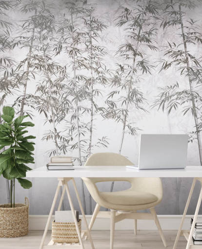 papier peint mural vintage en bambou