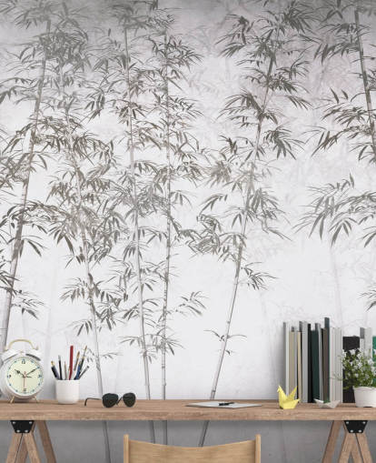 mural de papel pintado de bambú vintage