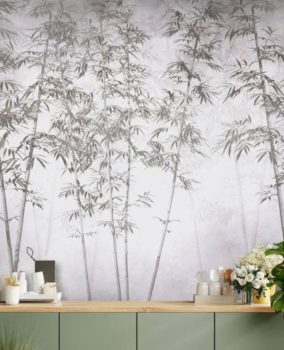 mural de papel pintado de bambú vintage mural de papel pintado de bambú vintage