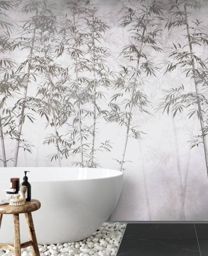 papier peint mural vintage en bambou