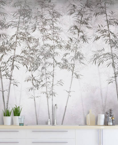 mural de papel pintado de bambú vintage