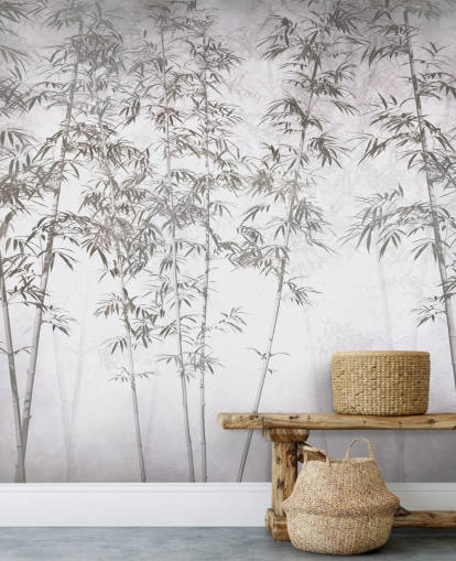 mural de papel pintado de bambú vintage