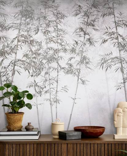 papier peint mural vintage en bambou