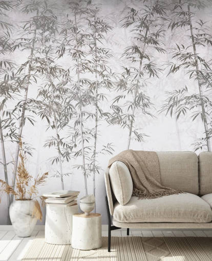 papier peint mural vintage en bambou